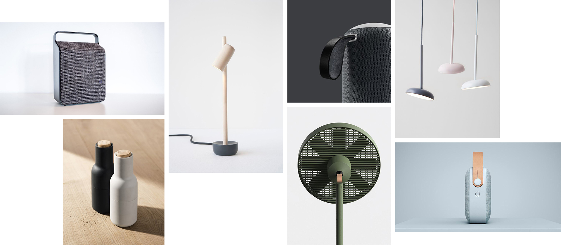 Moodboard di ispirazione per l'innovativo design della nuova gamma di ventilatori Boneco