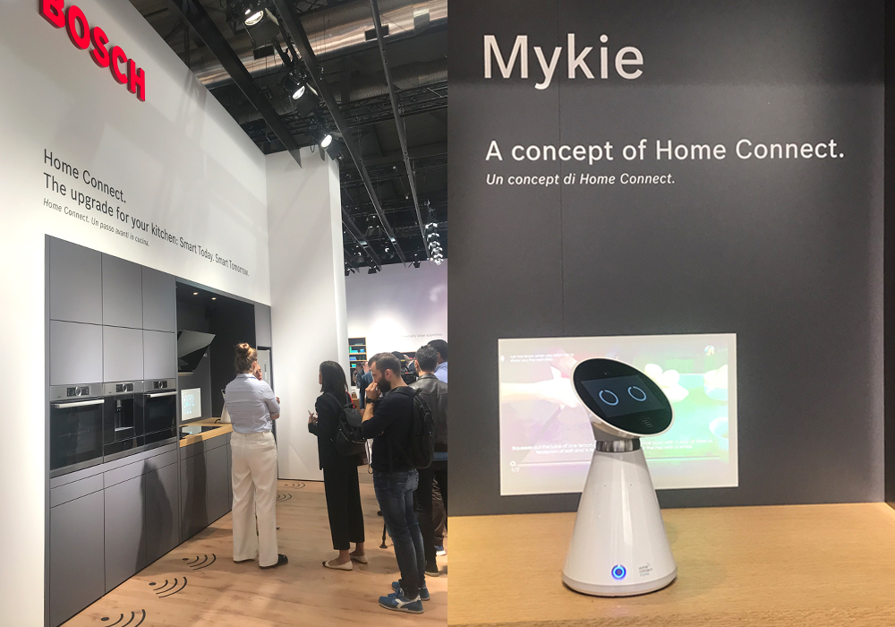 Salone del Mobile 2018: Smart assistant for kitchen design by bosch with mykie: a home connect concept