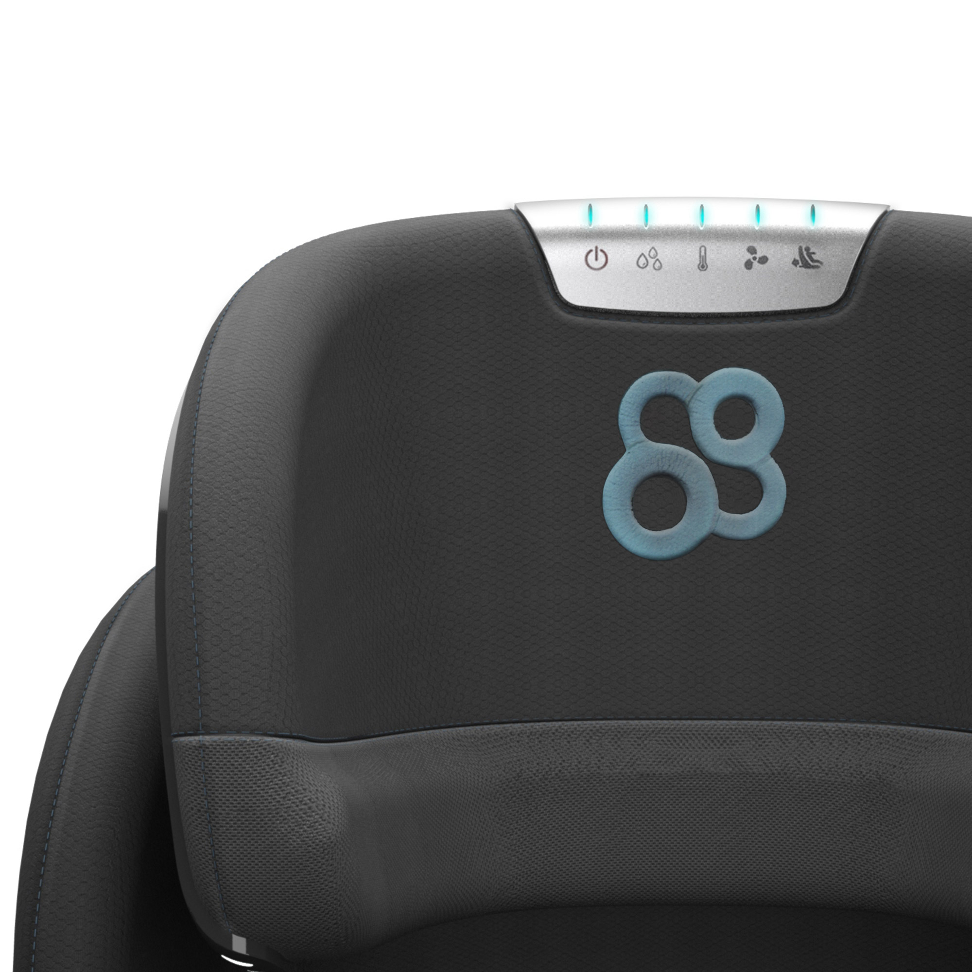 Smart design: baby car seat with sensors and comfortable shapes