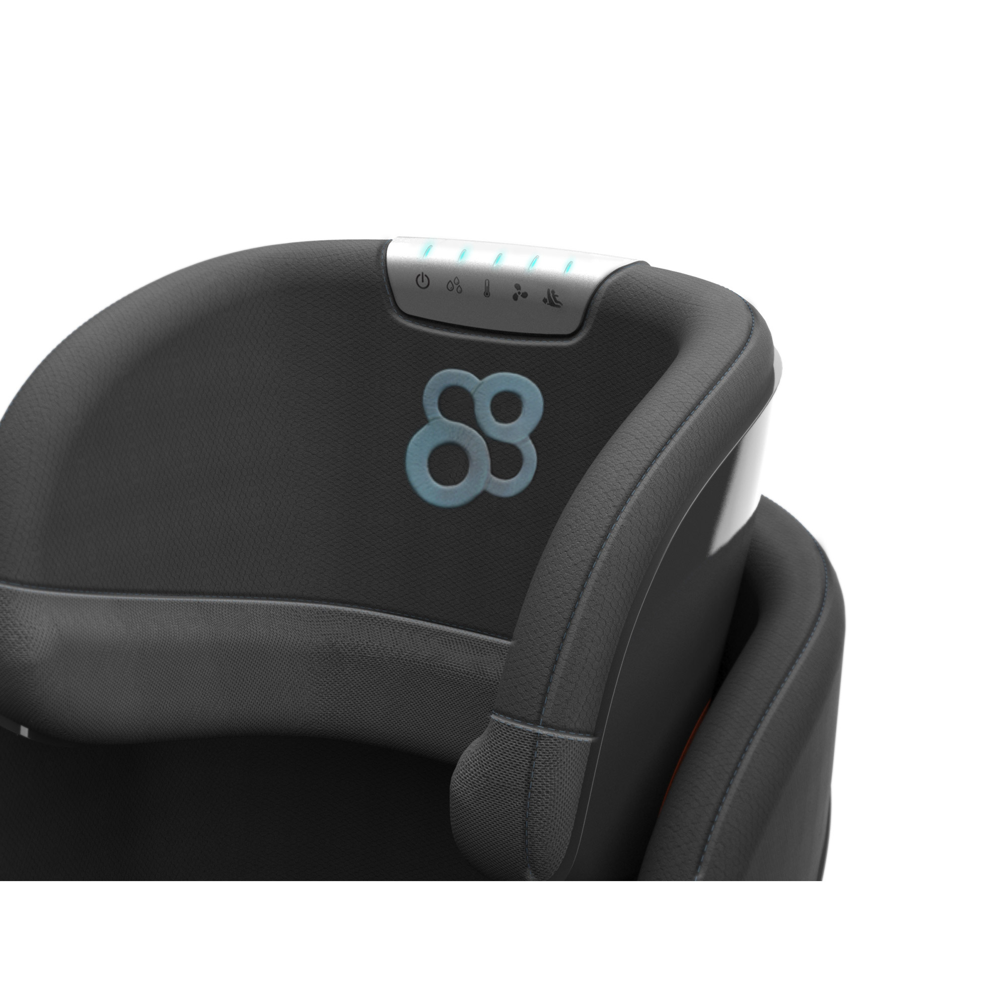 Smart design: baby car seat with sensors and comfortable shapes